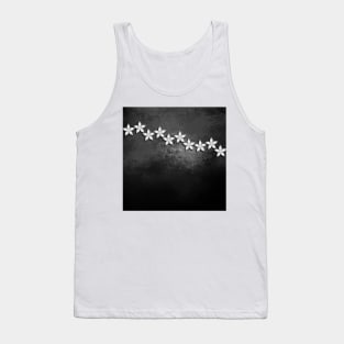 Spectacular silver flowers on black grunge texture Tank Top
